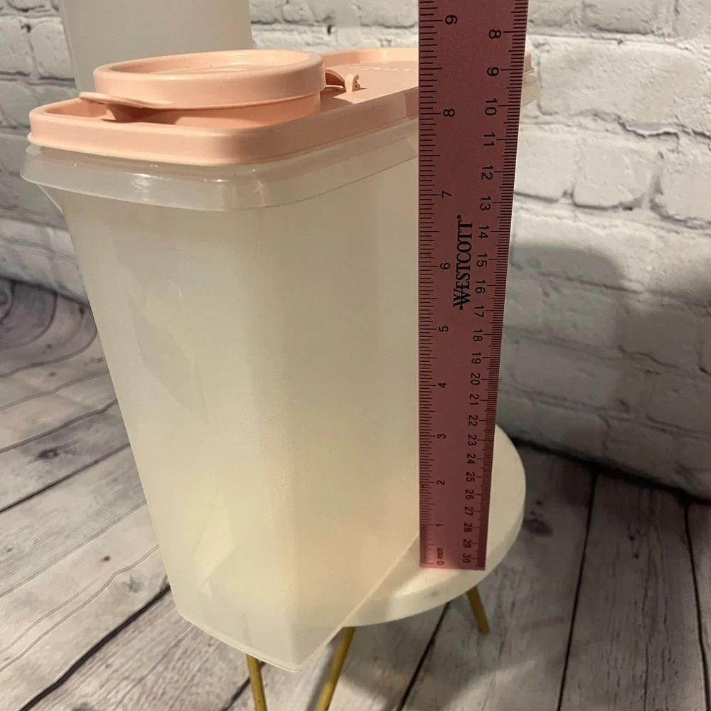 Vintage Tupperware Pink and White Storage Set